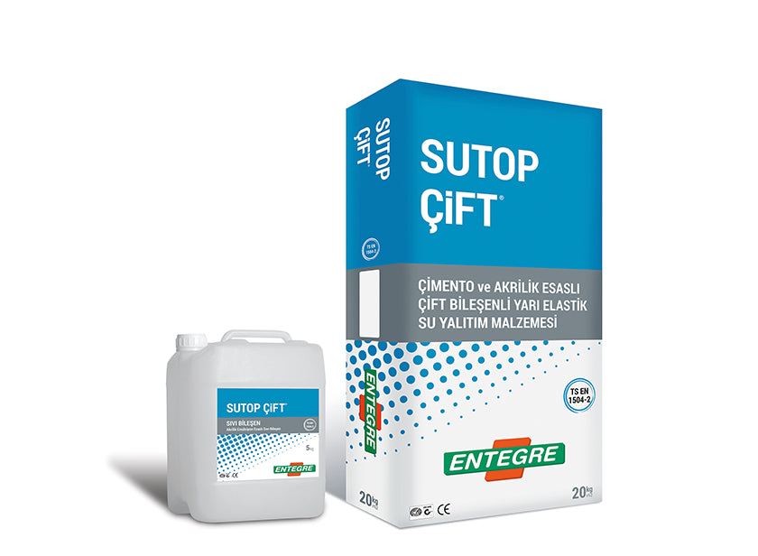 SUTOP ÇiFT® SET Çimento ve Akrilik Esaslı Çift Bileşenli Yarı Elastik Su Yalıtım Malzemesi